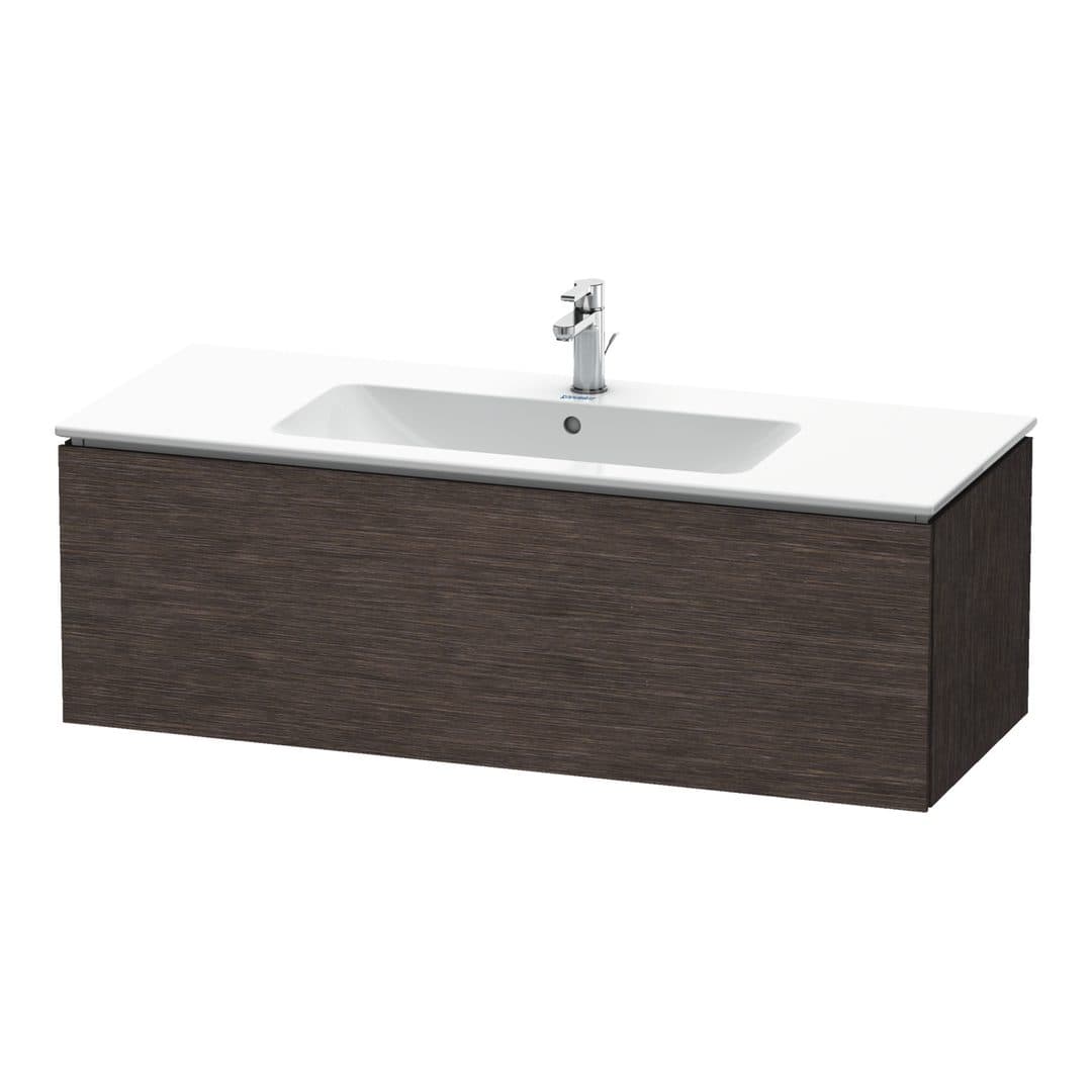 Duravit L-Cube – Έπιπλο Νιπτήρα – 1220 mm, 1 συρτάρι, νιπτήρας κέντρο – Brushed dark oak Matt, Real wood veneer (LC614307272)