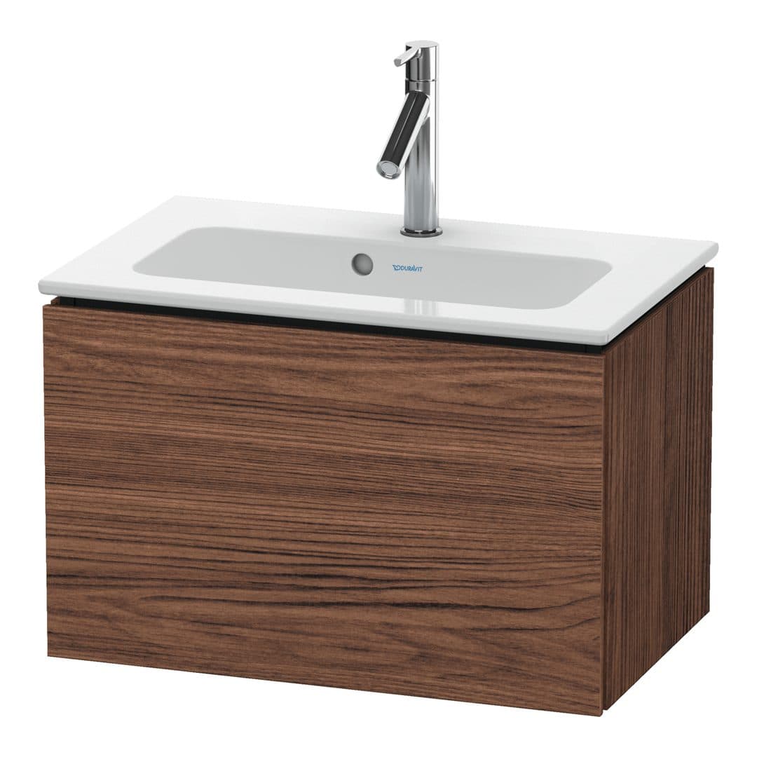Duravit L-Cube – Έπιπλο Νιπτήρα – 620 mm, 1 συρτάρι, νιπτήρας κέντρο, Compact – Walnut dark Matt, Decor (LC615602121)