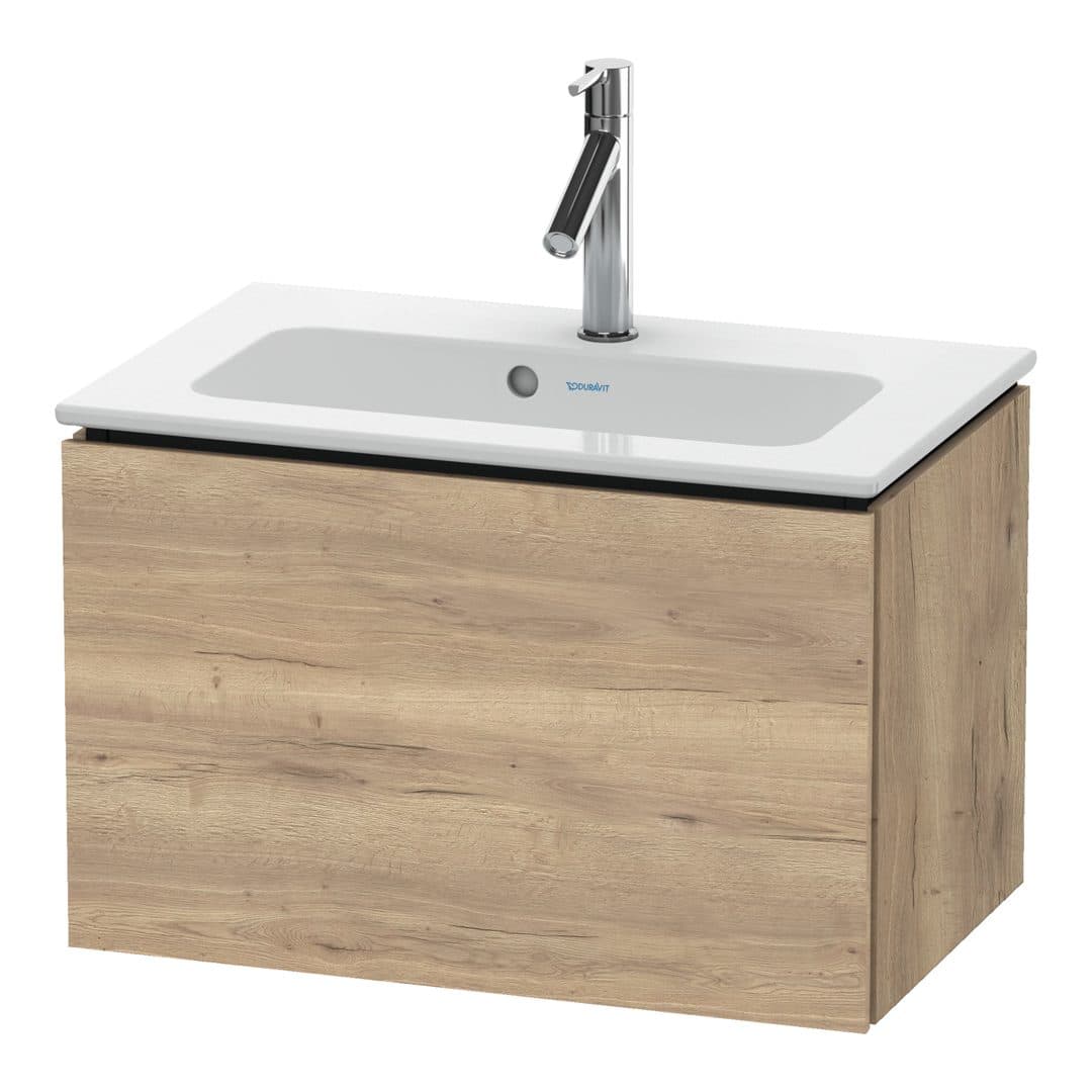 Duravit L-Cube – Έπιπλο Νιπτήρα – 620 mm, 1 συρτάρι, νιπτήρας κέντρο, Compact – Marbled Oak Matt, Decor (LC615605555)