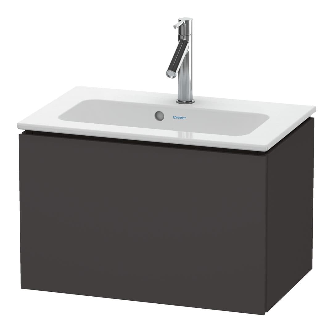 Duravit L-Cube – Έπιπλο Νιπτήρα – 620 mm, 1 συρτάρι, νιπτήρας κέντρο, Compact – Graphite Super Matt, Decor (LC615608080)