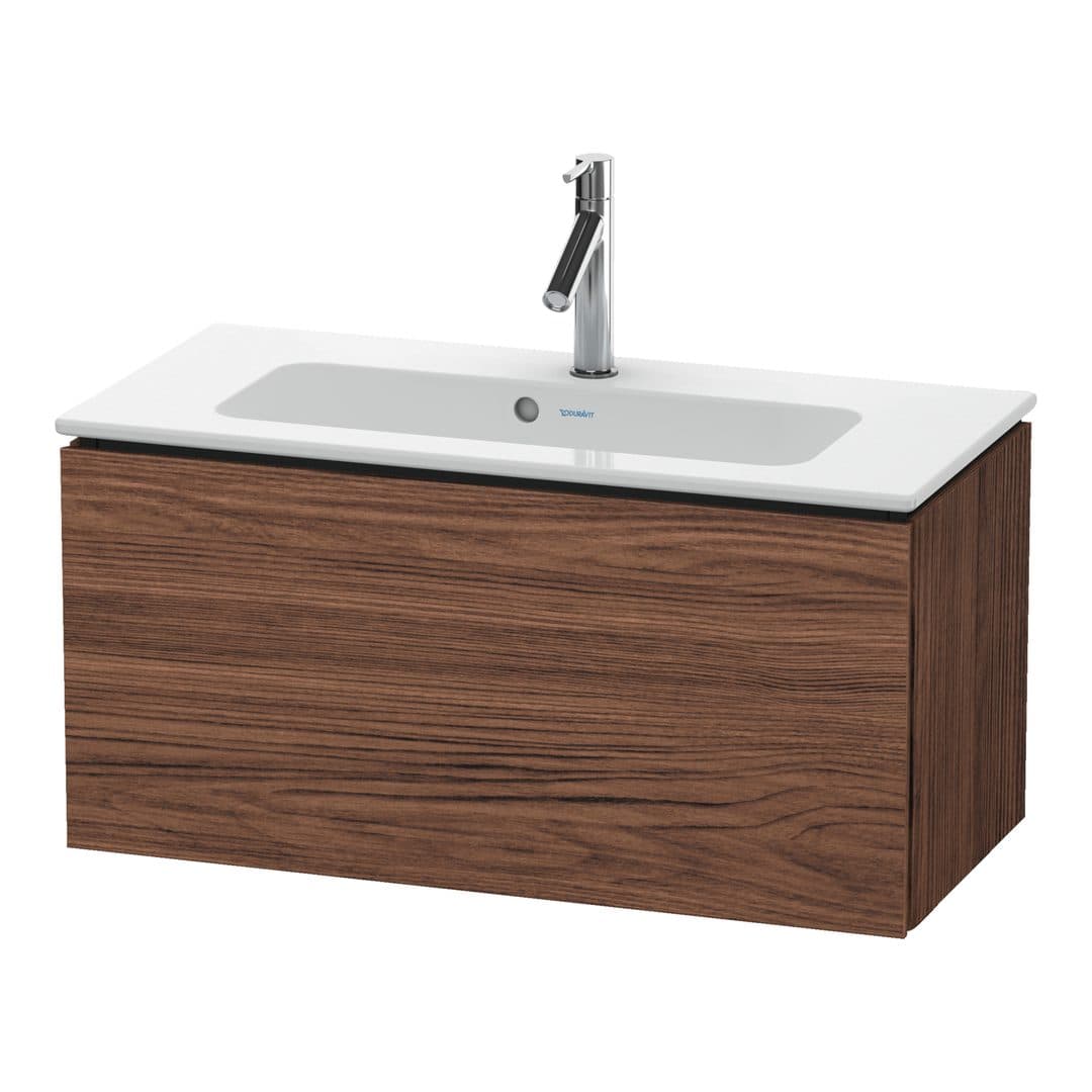 Duravit L-Cube – Έπιπλο Νιπτήρα – 820 mm, 1 συρτάρι, νιπτήρας κέντρο, Compact – Walnut dark Matt, Decor (LC615702121)