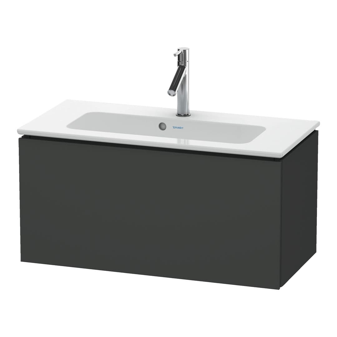 Duravit L-Cube – Έπιπλο Νιπτήρα – 820 mm, 1 συρτάρι, νιπτήρας κέντρο, Compact – Graphite Matt, Decor (LC615704949)