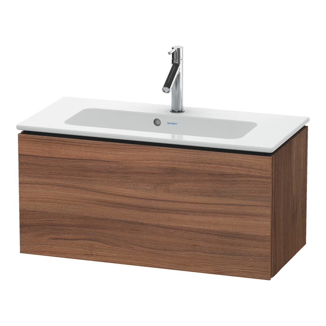 Duravit L-Cube – Έπιπλο Νιπτήρα – 820 mm, 1 συρτάρι, νιπτήρας κέντρο, Compact – Walnut Matt, Decor (LC615707979)