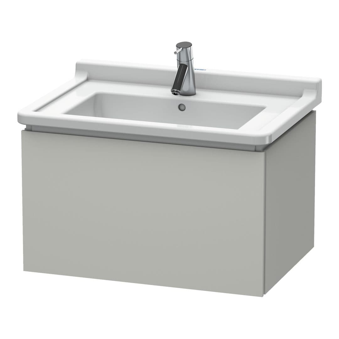 Duravit L-Cube – Έπιπλο Νιπτήρα – 670 mm, 1 συρτάρι, νιπτήρας κέντρο – Concrete grey Matt, Decor (LC616400707)