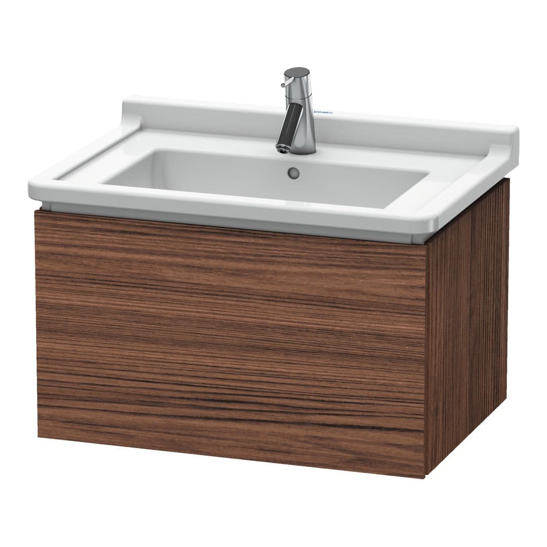 Duravit L-Cube – Έπιπλο Νιπτήρα – 670 mm, 1 συρτάρι, νιπτήρας κέντρο – Walnut dark Matt, Decor (LC616402121)