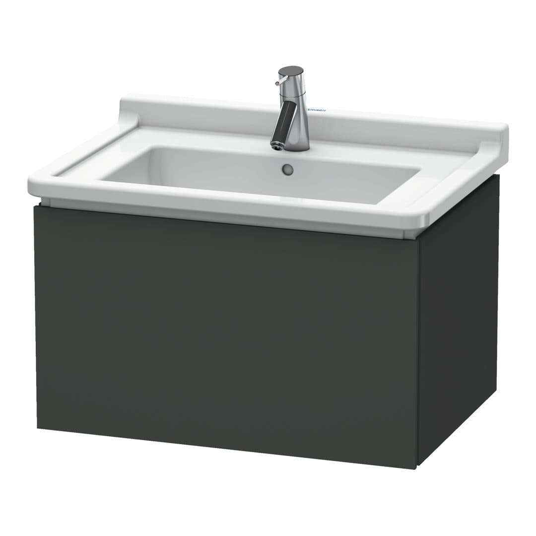 Duravit L-Cube – Έπιπλο Νιπτήρα – 670 mm, 1 συρτάρι, νιπτήρας κέντρο – Graphite Matt, Decor (LC616404949)