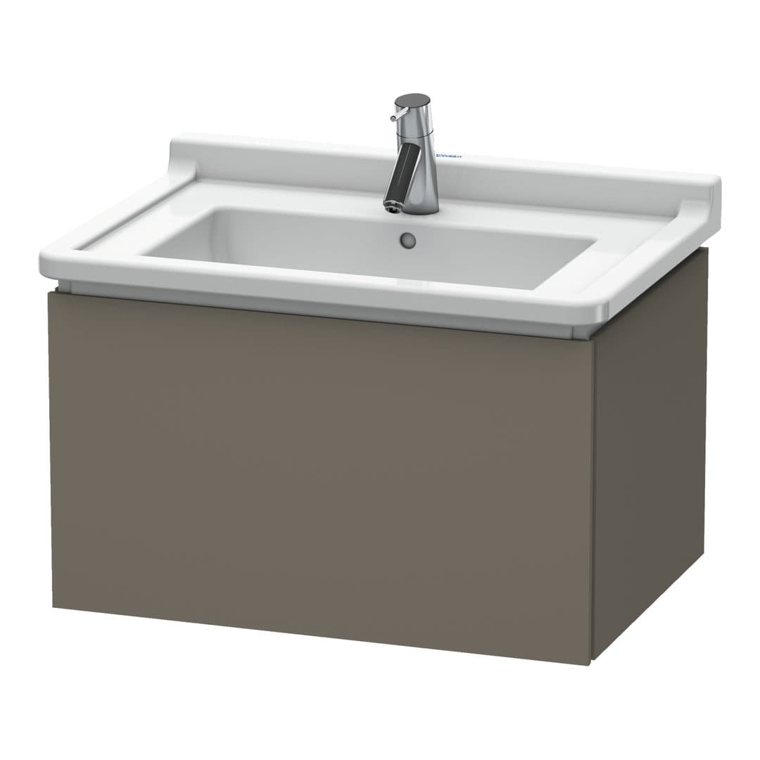 Duravit L-Cube – Έπιπλο Νιπτήρα – 670 mm, 1 συρτάρι, νιπτήρας κέντρο – Flannel Grey Satin Matt, Lacquer (LC616409090)