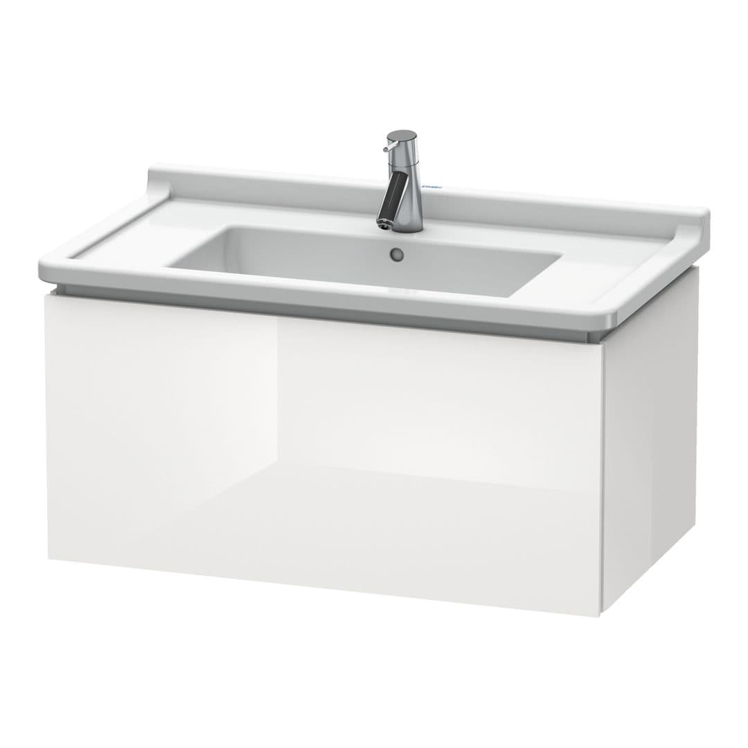 Duravit L-Cube – Έπιπλο Νιπτήρα – 820 mm, 1 συρτάρι, νιπτήρας κέντρο, 820 x 469 x 408 mm – White High Gloss, Decor (LC616502222)