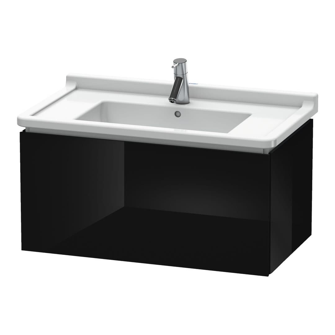 Duravit L-Cube – Έπιπλο Νιπτήρα – 820 mm, 1 συρτάρι, νιπτήρας κέντρο, 820 x 469 x 408 mm – Black High Gloss, Lacquer (LC616504040)