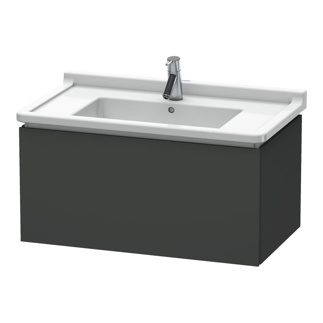 Duravit L-Cube – Έπιπλο Νιπτήρα – 820 mm, 1 συρτάρι, νιπτήρας κέντρο, 820 x 469 x 408 mm – Graphite Matt, Decor (LC616504949)