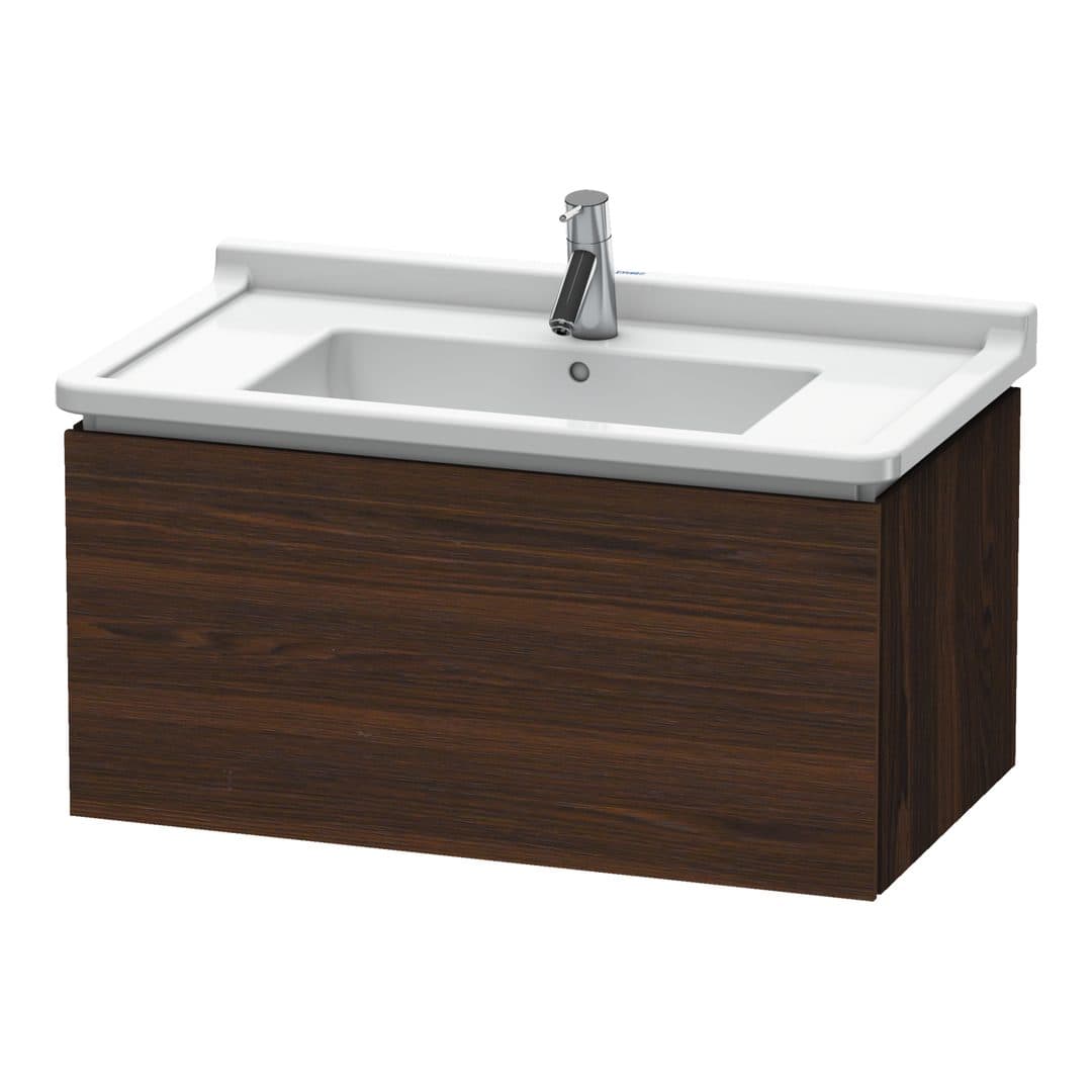 Duravit L-Cube – Έπιπλο Νιπτήρα – 820 mm, 1 συρτάρι, νιπτήρας κέντρο, 820 x 469 x 408 mm – Brushed walnut Matt, Real wood veneer (LC616506969)