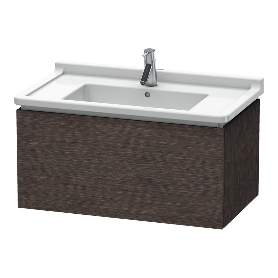 Duravit L-Cube – Έπιπλο Νιπτήρα – 820 mm, 1 συρτάρι, νιπτήρας κέντρο, 820 x 469 x 408 mm – Brushed dark oak Matt, Real wood veneer (LC616507272)