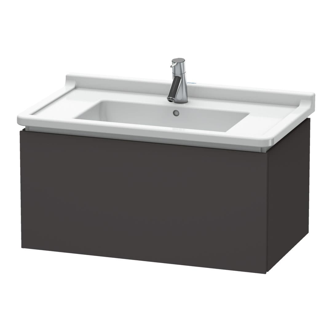 Duravit L-Cube – Έπιπλο Νιπτήρα – 820 mm, 1 συρτάρι, νιπτήρας κέντρο, 820 x 469 x 408 mm – Graphite Super Matt, Decor (LC616508080)