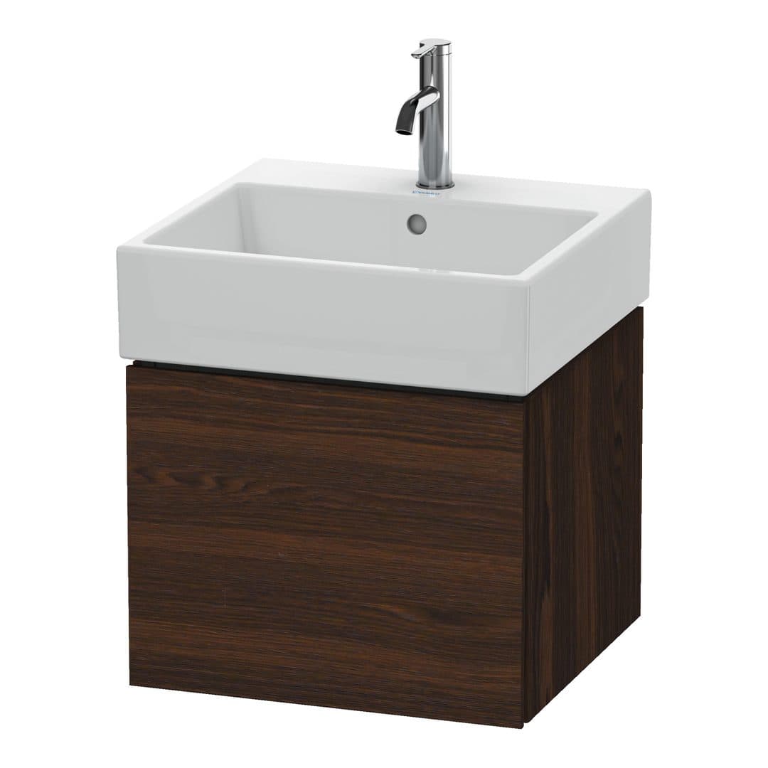 Duravit L-Cube – Έπιπλο Νιπτήρα – 484 mm, 1 συρτάρι, νιπτήρας κέντρο – Brushed walnut Matt, Real wood veneer (LC617406969)