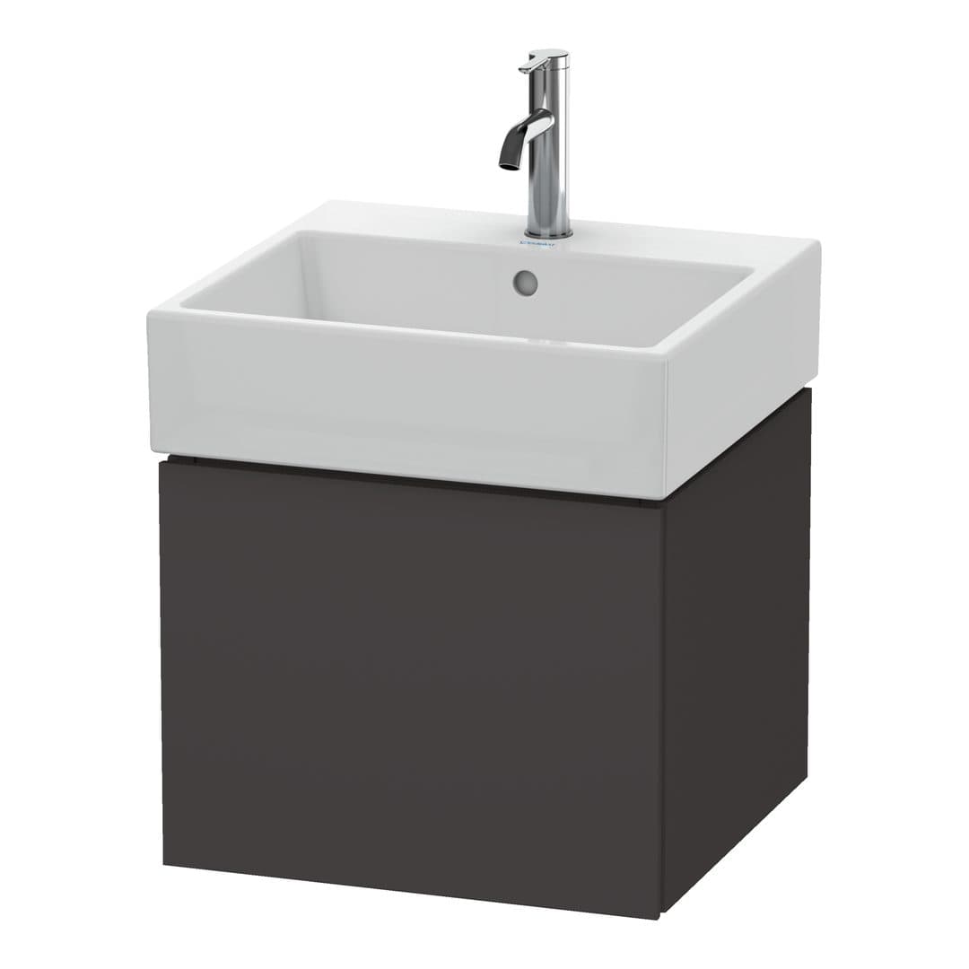 Duravit L-Cube – Έπιπλο Νιπτήρα – 484 mm, 1 συρτάρι, νιπτήρας κέντρο – Graphite Super Matt, Decor (LC617408080)