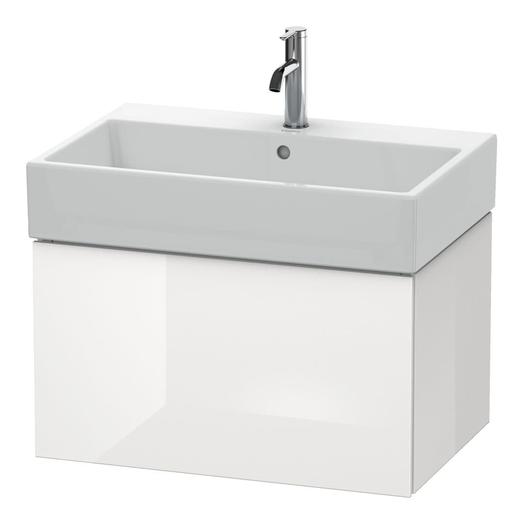 Duravit L-Cube – Έπιπλο Νιπτήρα – 684 mm, 1 συρτάρι, νιπτήρας κέντρο – White High Gloss, Decor (LC617602222)