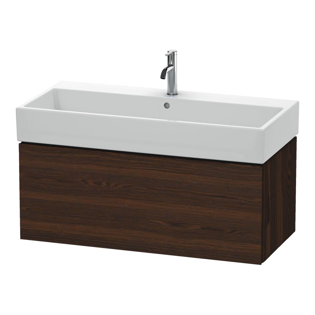 Duravit L-Cube – Έπιπλο Νιπτήρα – 984 mm, 1 συρτάρι, νιπτήρας κέντρο – Brushed walnut Matt, Real wood veneer (LC617806969)