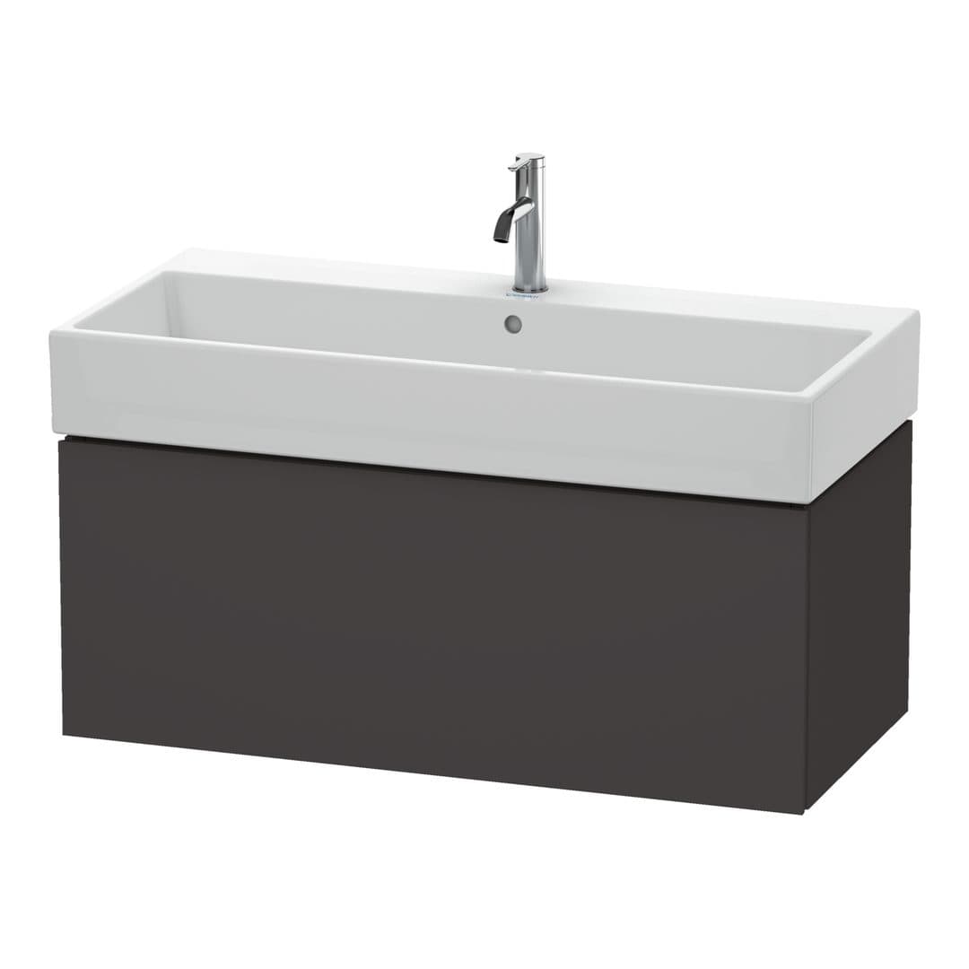 Duravit L-Cube – Έπιπλο Νιπτήρα – 984 mm, 1 συρτάρι, νιπτήρας κέντρο – Graphite Super Matt, Decor (LC617808080)