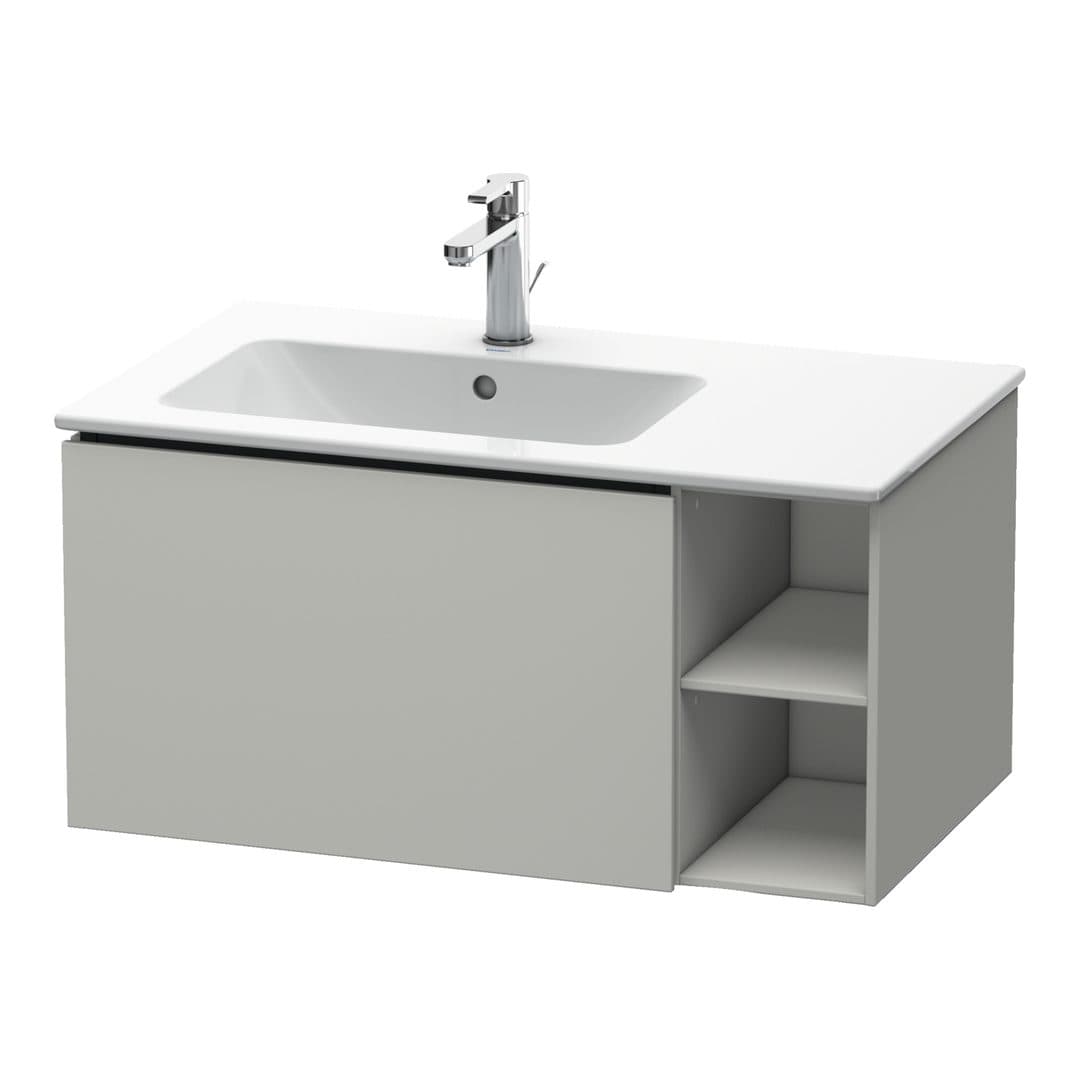 Duravit L-Cube – Έπιπλο Νιπτήρα – 820 mm, 1 συρτάρι, νιπτήρας αριστερά – Concrete grey Matt, Decor (LC619100707)