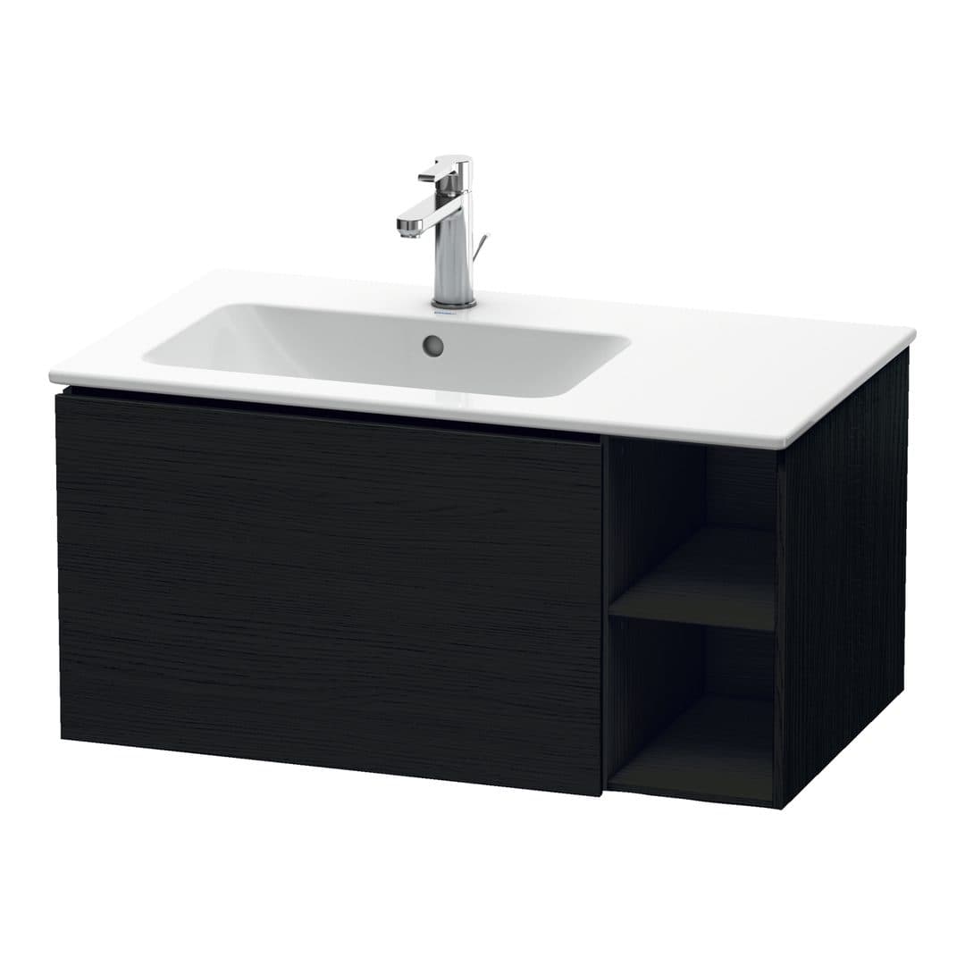Duravit L-Cube – Έπιπλο Νιπτήρα – 820 mm, 1 συρτάρι, νιπτήρας αριστερά – Black oak Matt, Decor (LC619101616)