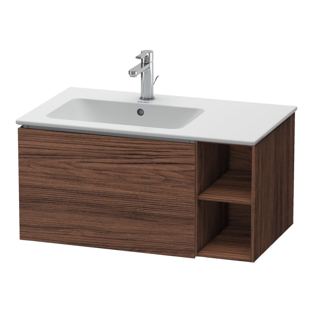 Duravit L-Cube – Έπιπλο Νιπτήρα – 820 mm, 1 συρτάρι, νιπτήρας αριστερά – Walnut dark Matt, Decor (LC619102121)