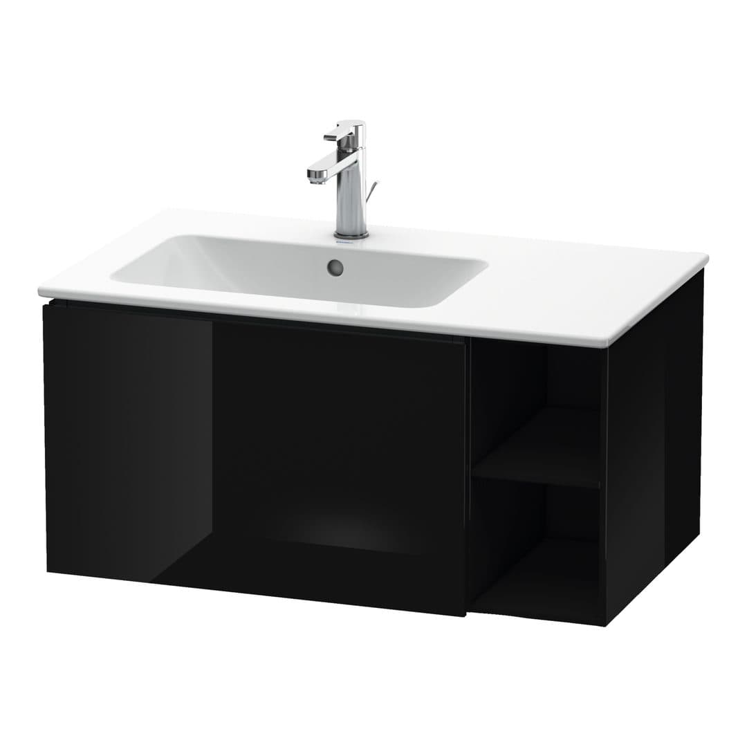 Duravit L-Cube – Έπιπλο Νιπτήρα – 820 mm, 1 συρτάρι, νιπτήρας αριστερά – Black High Gloss, Lacquer (LC619104040)