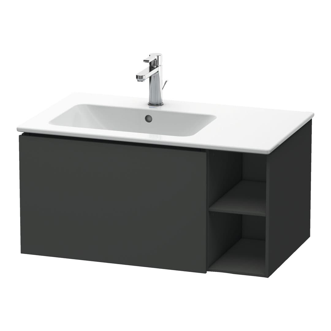Duravit L-Cube – Έπιπλο Νιπτήρα – 820 mm, 1 συρτάρι, νιπτήρας αριστερά – Graphite Matt, Decor (LC619104949)