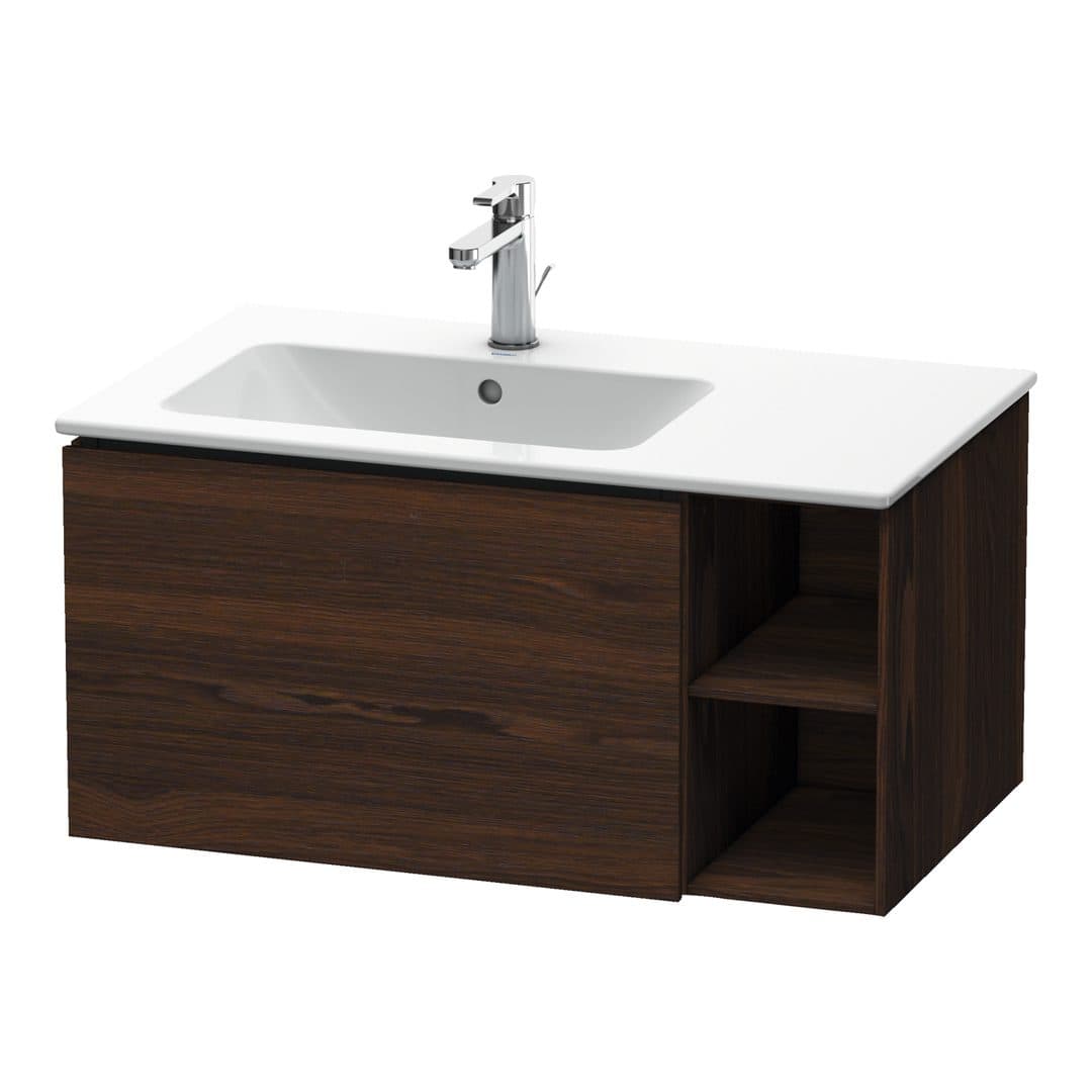 Duravit L-Cube – Έπιπλο Νιπτήρα – 820 mm, 1 συρτάρι, νιπτήρας αριστερά – Brushed walnut Matt, Real wood veneer (LC619106969)