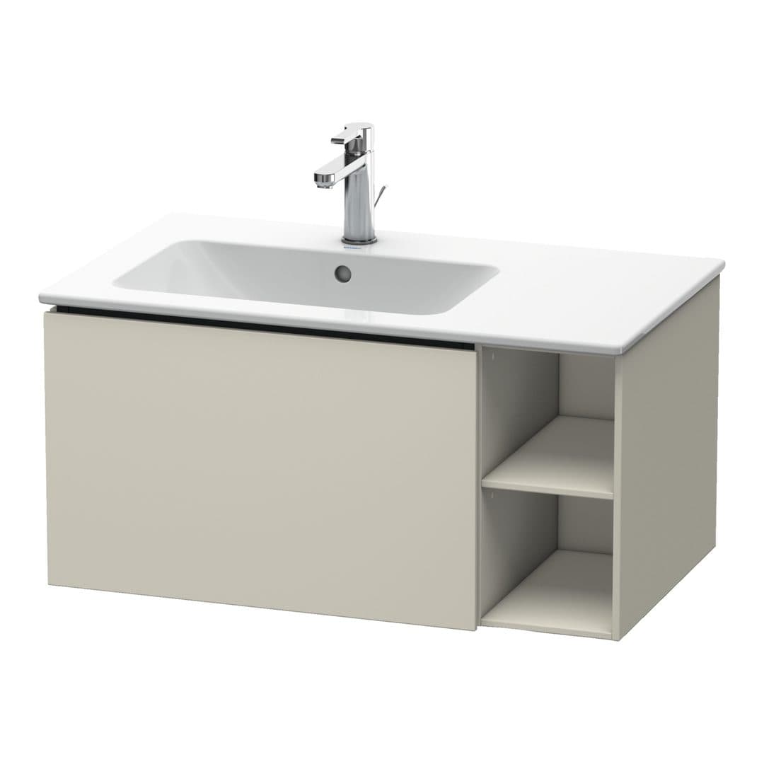 Duravit L-Cube – Έπιπλο Νιπτήρα – 820 mm, 1 συρτάρι, νιπτήρας αριστερά – Taupe Super Matt, Decor (LC619108383)