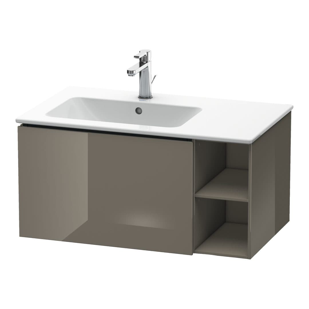 Duravit L-Cube – Έπιπλο Νιπτήρα – 820 mm, 1 συρτάρι, νιπτήρας αριστερά – Flannel Grey High Gloss, Lacquer (LC619108989)