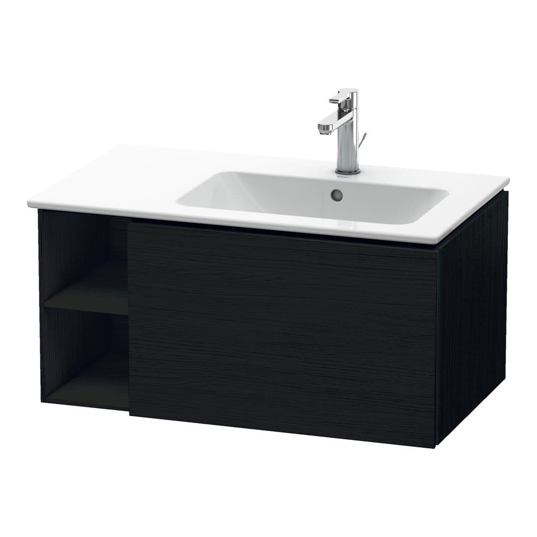 Duravit L-Cube – Έπιπλο Νιπτήρα – 820 mm, 1 συρτάρι, νιπτήρας δεξιά – Black oak Matt, Decor (LC619201616)