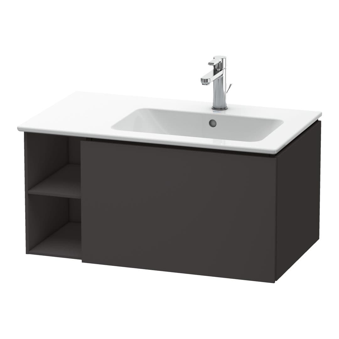 Duravit L-Cube – Έπιπλο Νιπτήρα – 820 mm, 1 συρτάρι, νιπτήρας δεξιά – Graphite Super Matt, Decor (LC619208080)
