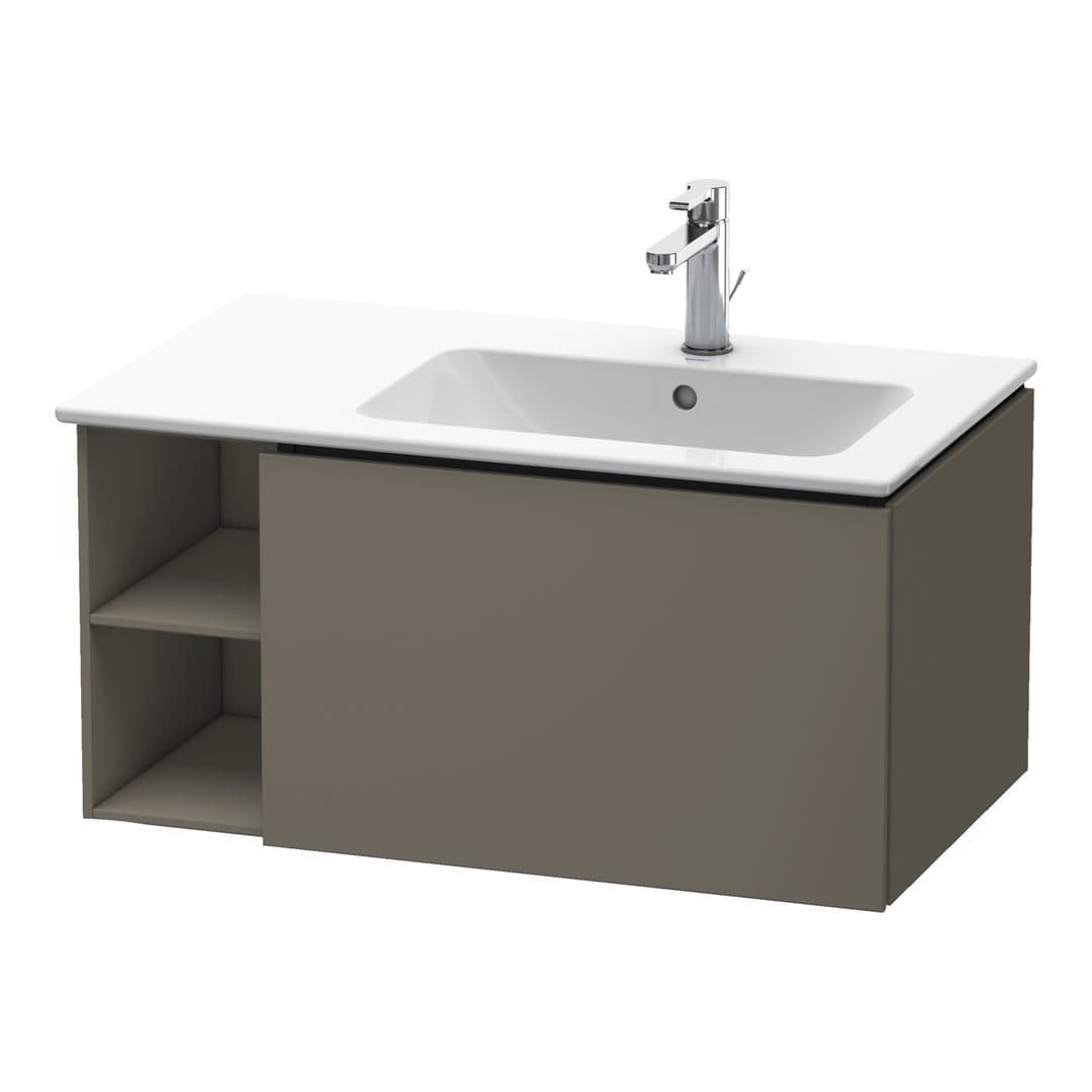 Duravit L-Cube – Έπιπλο Νιπτήρα – 820 mm, 1 συρτάρι, νιπτήρας δεξιά – Flannel Grey Satin Matt, Lacquer (LC619209090)