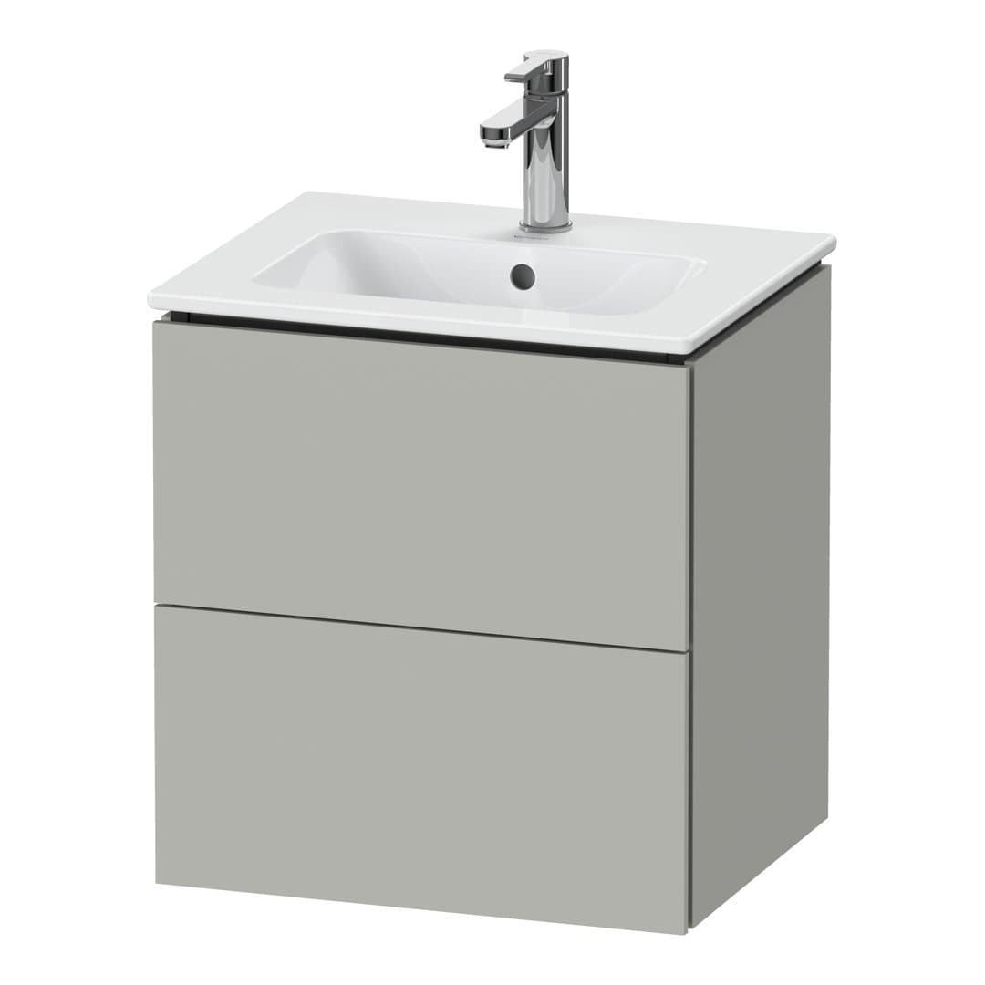 Duravit L-Cube – Έπιπλο Νιπτήρα – 520 mm, 2 συρτάρια, νιπτήρας κέντρο, Compact, 520 x 421 x 550 mm – Concrete grey Matt, Decor (LC621800707)