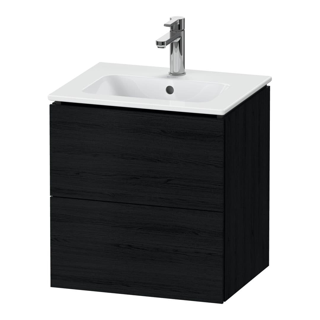 Duravit L-Cube – Έπιπλο Νιπτήρα – 520 mm, 2 συρτάρια, νιπτήρας κέντρο, Compact, 520 x 421 x 550 mm – Black oak Matt, Decor (LC621801616)