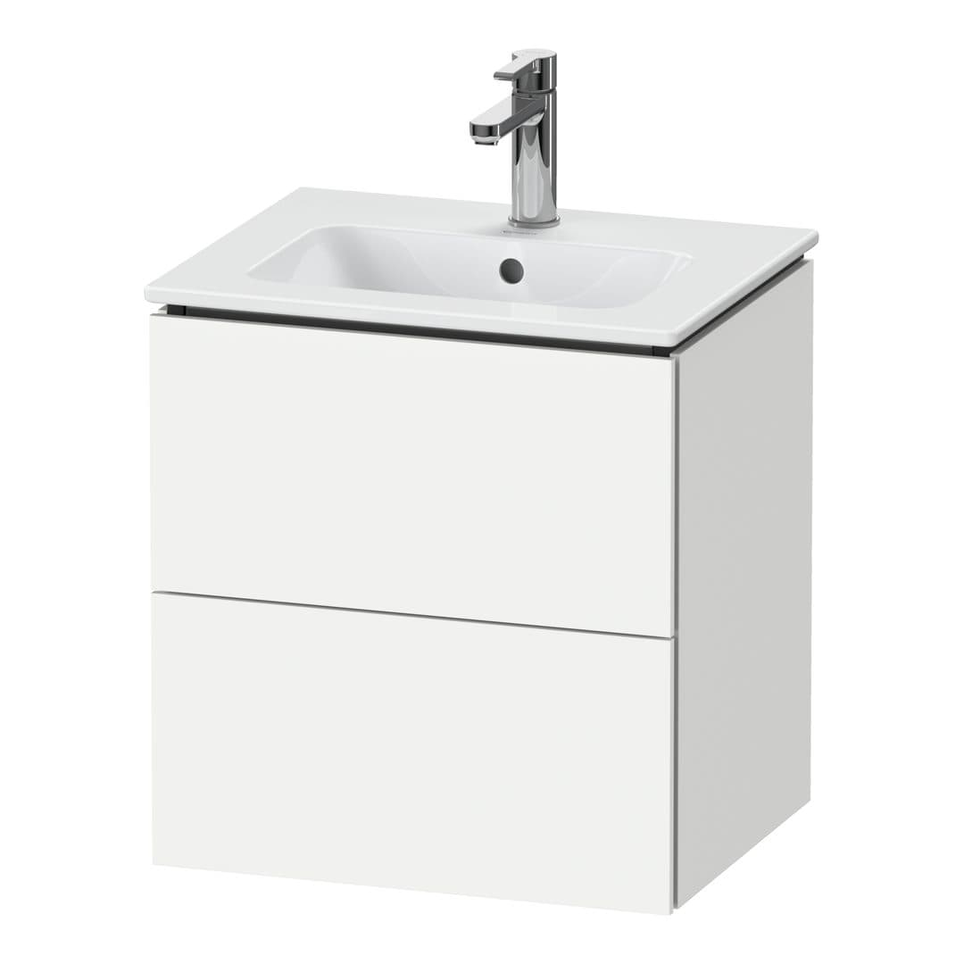 Duravit L-Cube – Έπιπλο Νιπτήρα – 520 mm, 2 συρτάρια, νιπτήρας κέντρο, Compact, 520 x 421 x 550 mm – White Matt, Decor (LC621801818)