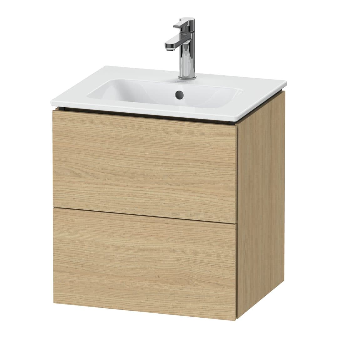 Duravit L-Cube – Έπιπλο Νιπτήρα – 520 mm, 2 συρτάρια, νιπτήρας κέντρο, Compact, 520 x 421 x 550 mm – Natural oak, Decor (LC621803030)