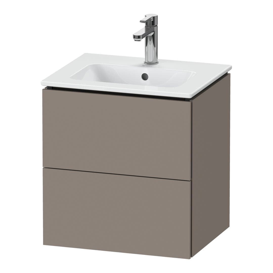 Duravit L-Cube – Έπιπλο Νιπτήρα – 520 mm, 2 συρτάρια, νιπτήρας κέντρο, Compact, 520 x 421 x 550 mm – Basalte Matt, Decor (LC621804343)