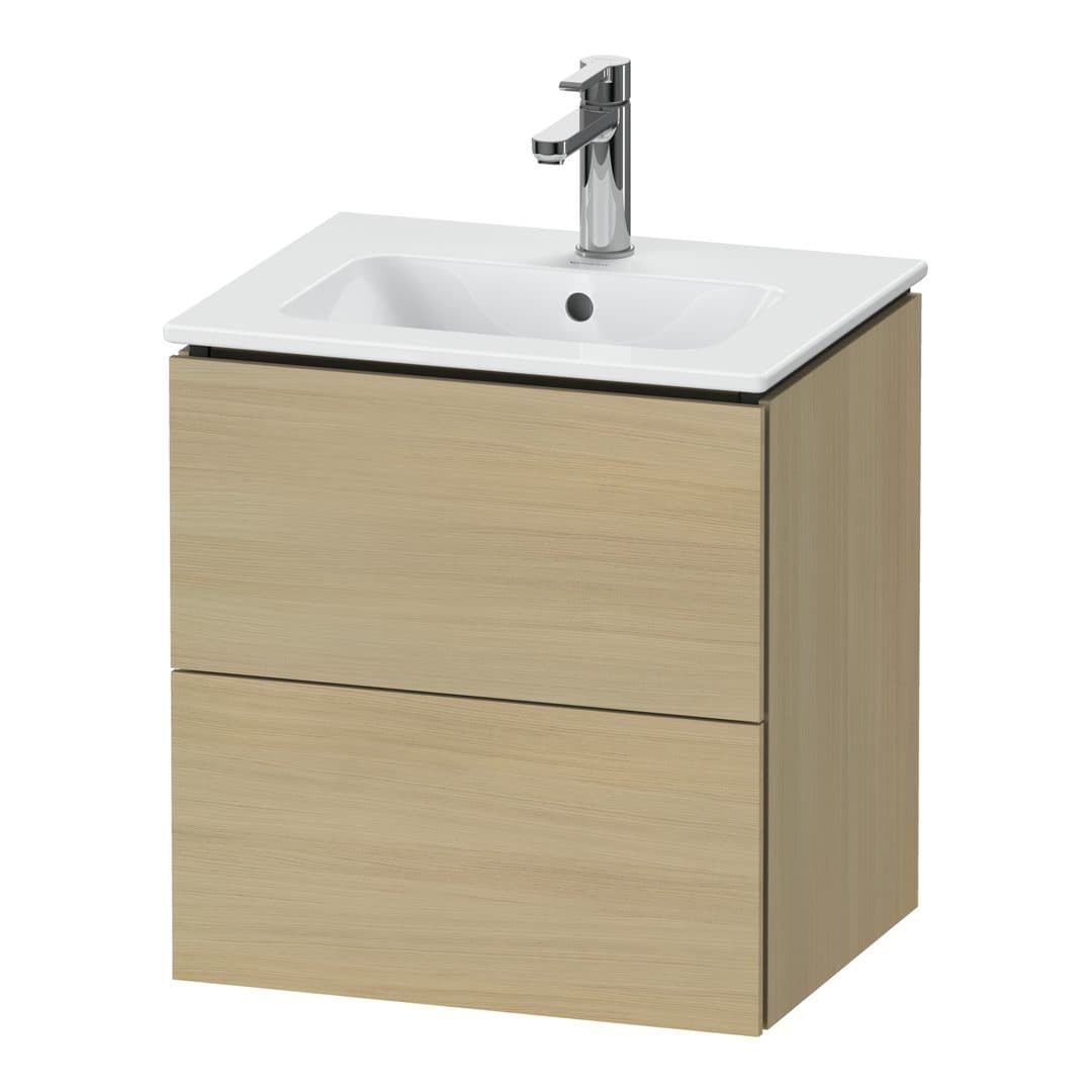 Duravit L-Cube – Έπιπλο Νιπτήρα – 520 mm, 2 συρτάρια, νιπτήρας κέντρο, Compact, 520 x 421 x 550 mm – Mediterranean oak Matt, Real wood veneer (LC621807171)