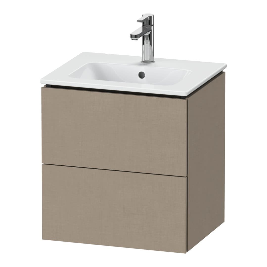 Duravit L-Cube – Έπιπλο Νιπτήρα – 520 mm, 2 συρτάρια, νιπτήρας κέντρο, Compact, 520 x 421 x 550 mm – Linen Matt, Decor (LC621807575)