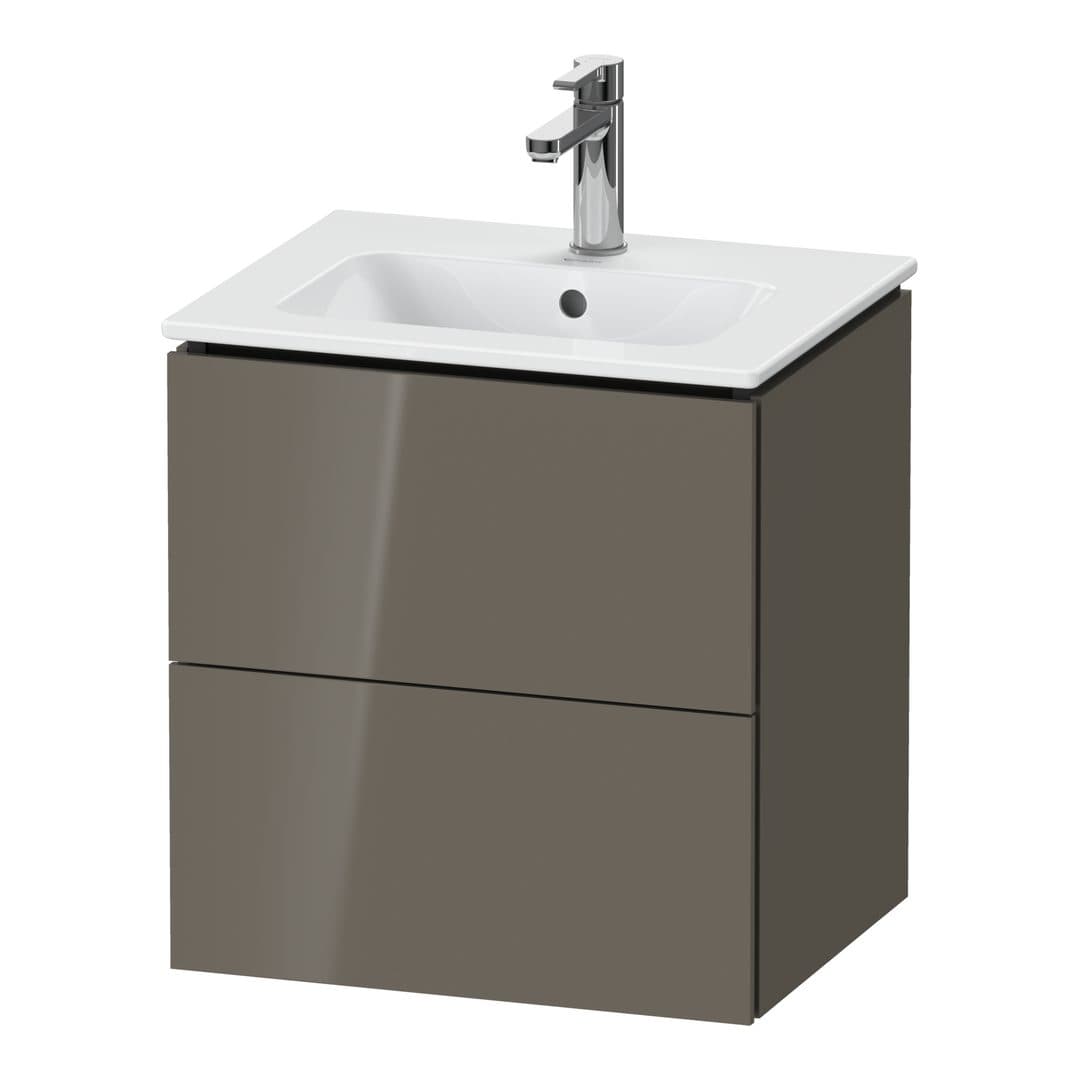 Duravit L-Cube – Έπιπλο Νιπτήρα – 520 mm, 2 συρτάρια, νιπτήρας κέντρο, Compact, 520 x 421 x 550 mm – Flannel Grey High Gloss, Lacquer (LC621808989)
