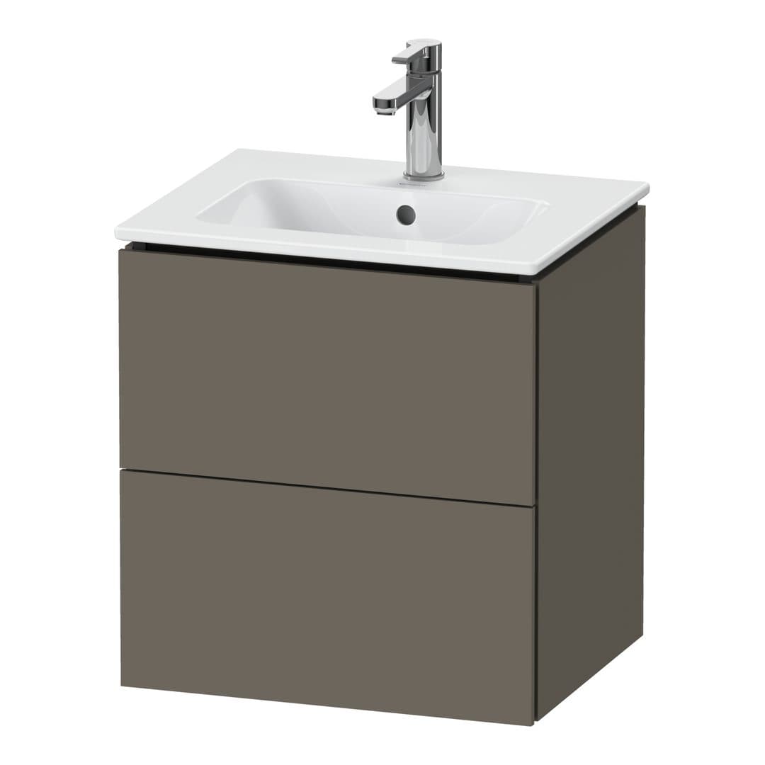 Duravit L-Cube – Έπιπλο Νιπτήρα – 520 mm, 2 συρτάρια, νιπτήρας κέντρο, Compact, 520 x 421 x 550 mm – Flannel Grey Satin Matt, Lacquer (LC621809090)