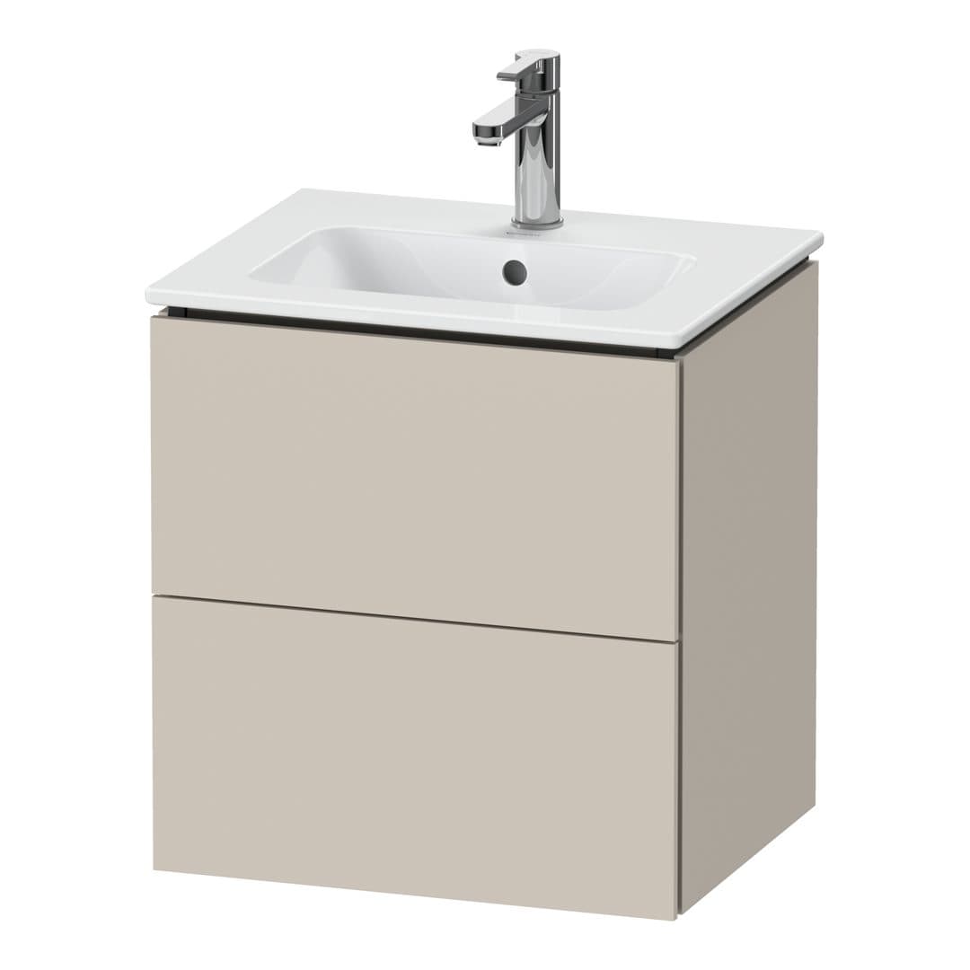Duravit L-Cube – Έπιπλο Νιπτήρα – 520 mm, 2 συρτάρια, νιπτήρας κέντρο, Compact, 520 x 421 x 550 mm – Taupe Matt, Decor (LC621809191)