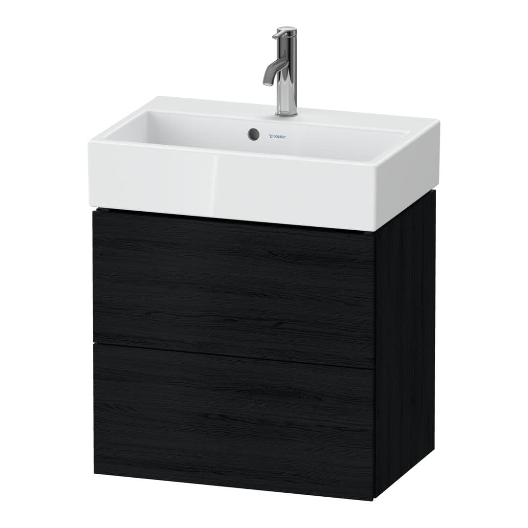 Duravit L-Cube – Έπιπλο Νιπτήρα – 584 mm, 2 συρτάρια, νιπτήρας κέντρο, Compact – Black oak Matt, Decor (LC621901616)
