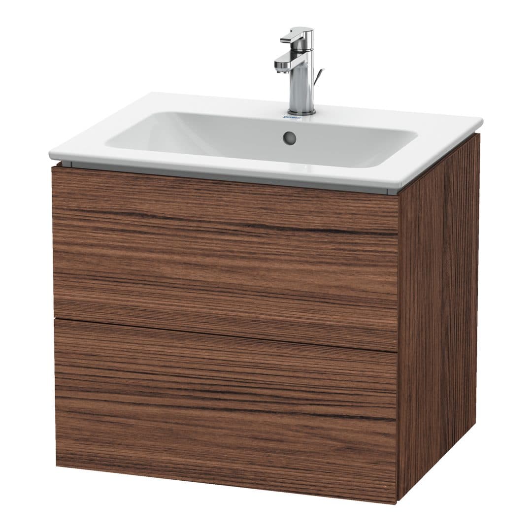 Duravit L-Cube – Έπιπλο Νιπτήρα – 620 mm, 2 συρτάρια, νιπτήρας κέντρο, 620 x 481 x 550 mm – Walnut dark Matt, Decor (LC624002121)