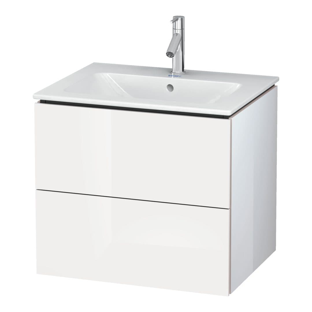 Duravit L-Cube – Έπιπλο Νιπτήρα – 620 mm, 2 συρτάρια, νιπτήρας κέντρο, 620 x 481 x 550 mm – White High Gloss, Decor (LC624002222)