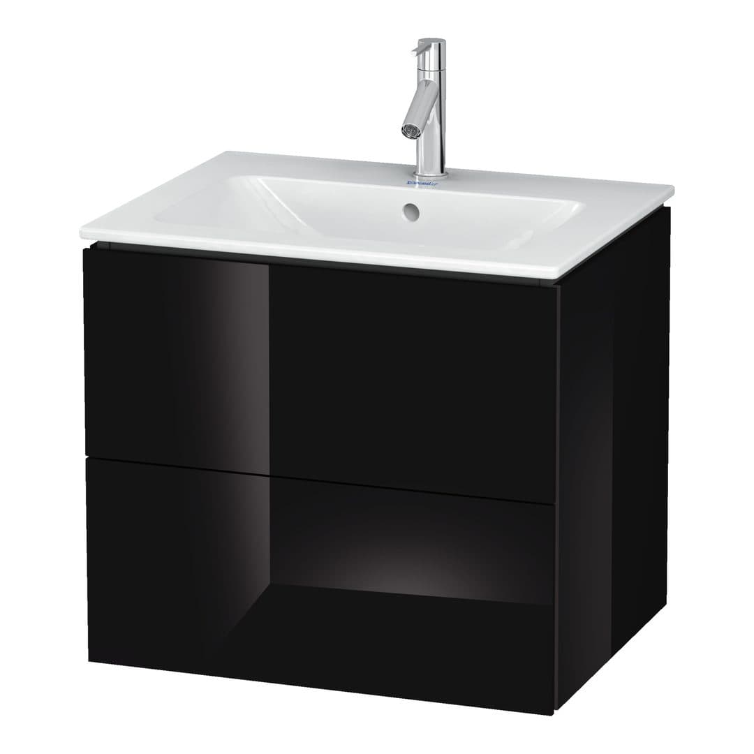 Duravit L-Cube – Έπιπλο Νιπτήρα – 620 mm, 2 συρτάρια, νιπτήρας κέντρο, 620 x 481 x 550 mm – Black High Gloss, Lacquer (LC624004040)