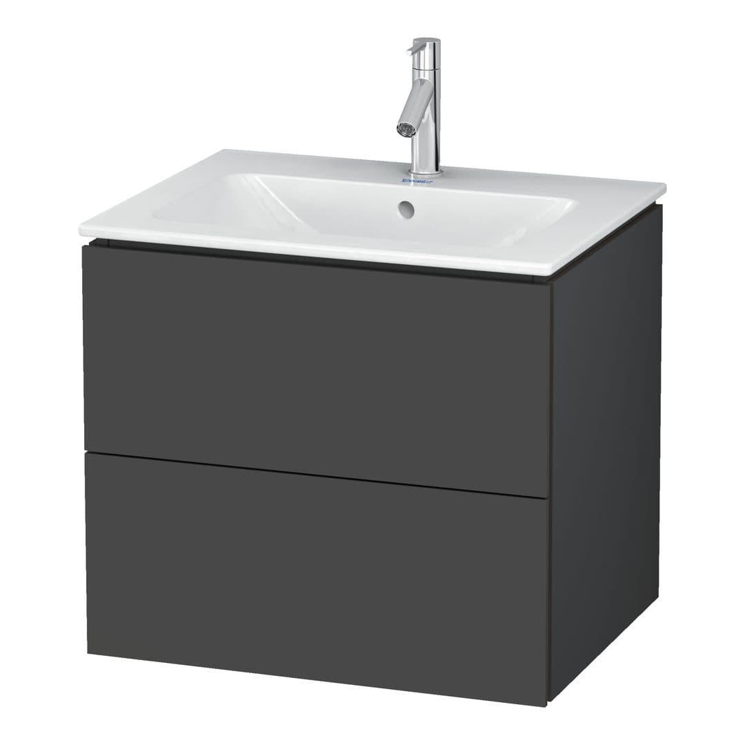 Duravit L-Cube – Έπιπλο Νιπτήρα – 620 mm, 2 συρτάρια, νιπτήρας κέντρο, 620 x 481 x 550 mm – Graphite Matt, Decor (LC624004949)
