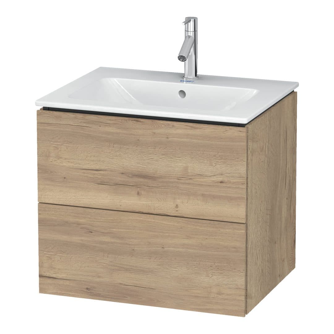 Duravit L-Cube – Έπιπλο Νιπτήρα – 620 mm, 2 συρτάρια, νιπτήρας κέντρο, 620 x 481 x 550 mm – Marbled Oak Matt, Decor (LC624005555)
