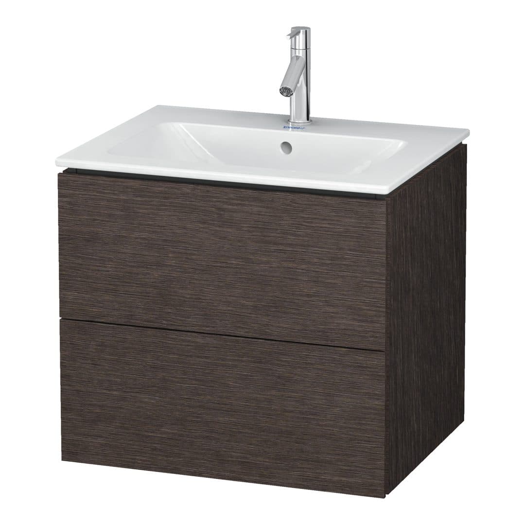 Duravit L-Cube – Έπιπλο Νιπτήρα – 620 mm, 2 συρτάρια, νιπτήρας κέντρο, 620 x 481 x 550 mm – Brushed dark oak Matt, Real wood veneer (LC624007272)